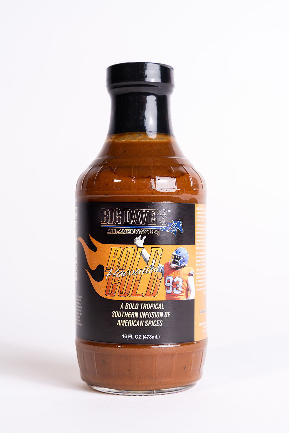 BIG DAVE’S ALL-AMERICAN HAWAIIAN BOLD GOLD BBQ SAUCE (16 OZ. BOTTLES)